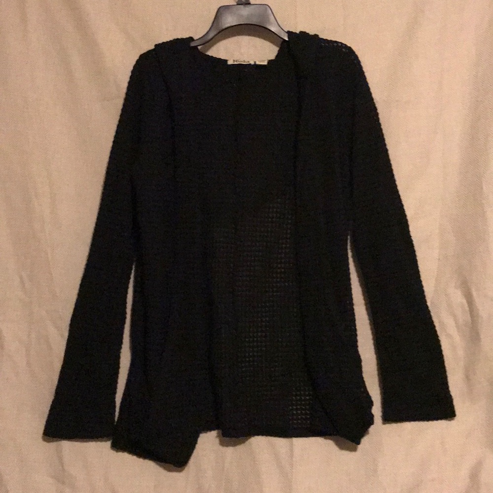 Black hooded cardigan